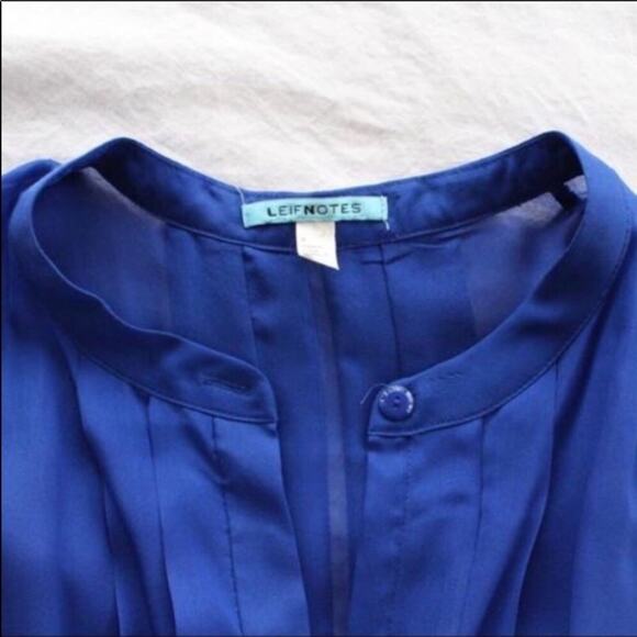 NEW ANTHROPOLOGIE Leifnotes Klara Sheer Silk High Low Button Tank Top Blouse 6 - Picture 7 of 8